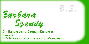 barbara szendy business card